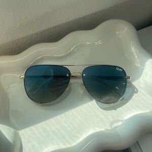 Quay Australia Gold and Blue Sunglasses